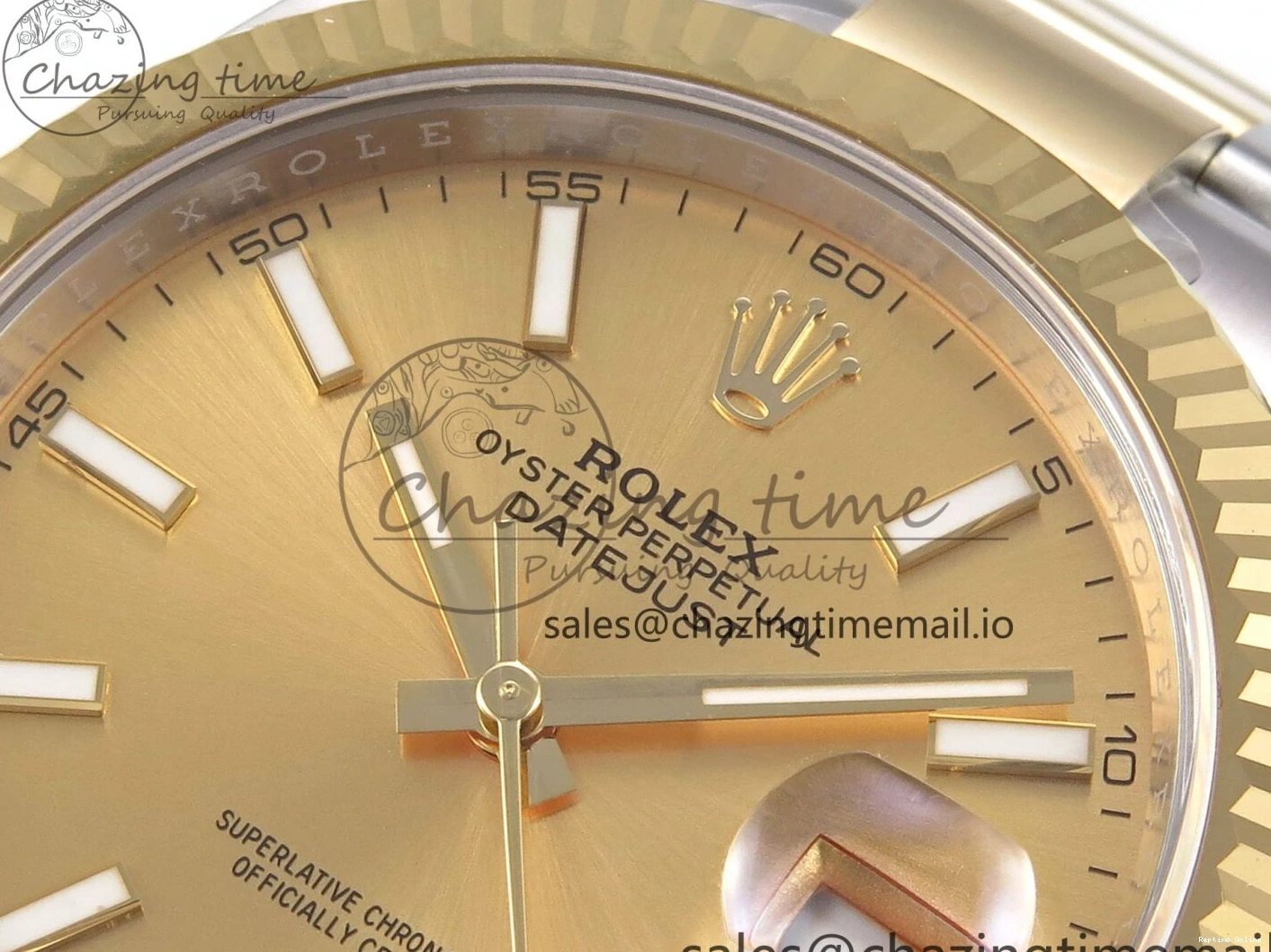 0215 DateJust 41 126333 EWEF Best Edition YG Stick Dial on SS YG Oyster Bracelet A Durable 971